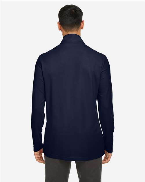 Classic Navy Men&#39;s Fusion ChromaSoft™ Pique Quarter-Zip Pullover - CE405