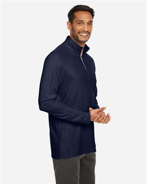 Classic Navy Men&#39;s Fusion ChromaSoft™ Pique Quarter-Zip Pullover - CE405