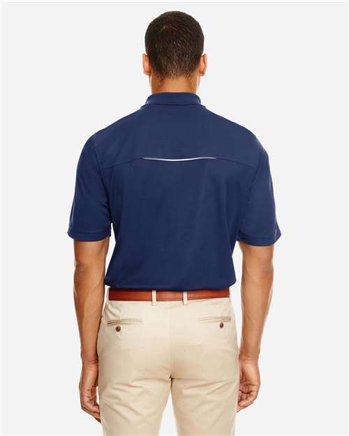 Classic Navy Men&#39;s Radiant Performance Piqué Polo with Reflective Piping - 88181R