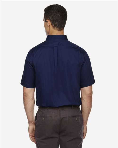 Classic Navy Men&#39;s Tall Optimum Short Sleeve Twill Dress Shirt - 88194T