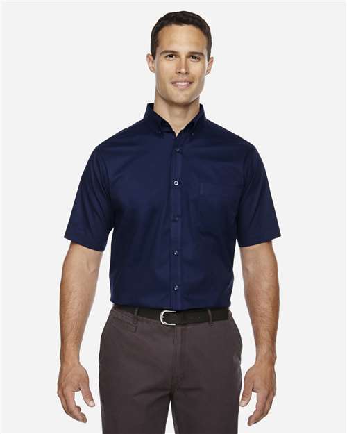 Classic Navy Men&#39;s Tall Optimum Short Sleeve Twill Dress Shirt - 88194T