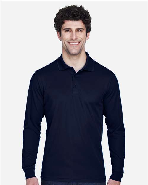 Classic Navy Men&#39;s Tall Pinnacle Performance Long Sleeve Piqué Polo - 88192T