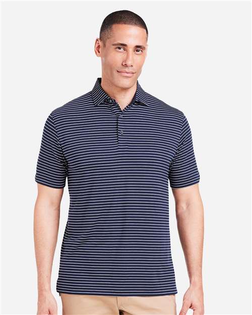 Classic Navy/ White Cloud Lightweight Polo Brookline Stripe - TM546Y