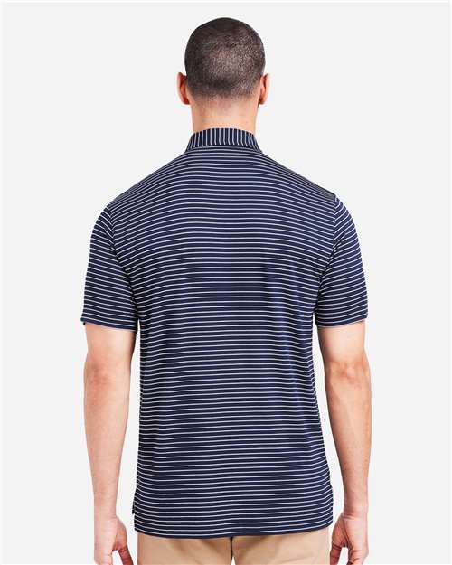 Classic Navy/ White Cloud Lightweight Polo Brookline Stripe - TM546Y