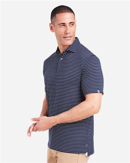 Classic Navy/ White Cloud Lightweight Polo Brookline Stripe - TM546Y