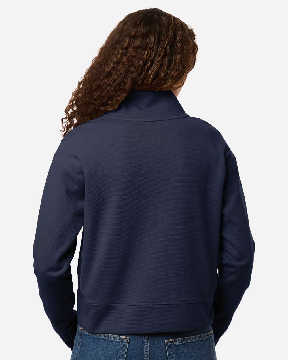 Classic Navy Women's Mantra Half-Zip Ottoman Pullover - NE220W plain