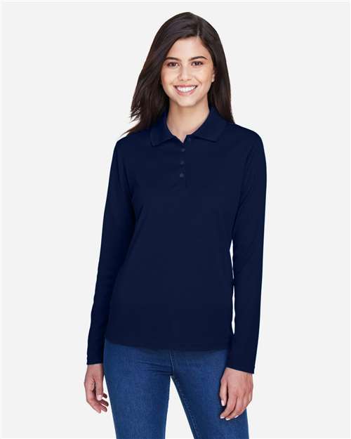 Classic Navy Women&#39;s Pinnacle Performance Long Sleeve Piqué Polo - 78192