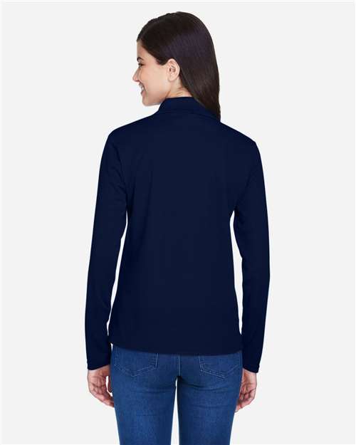 Classic Navy Women&#39;s Pinnacle Performance Long Sleeve Piqué Polo - 78192
