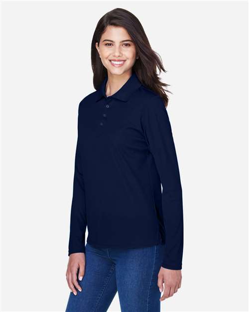 Classic Navy Women&#39;s Pinnacle Performance Long Sleeve Piqué Polo - 78192