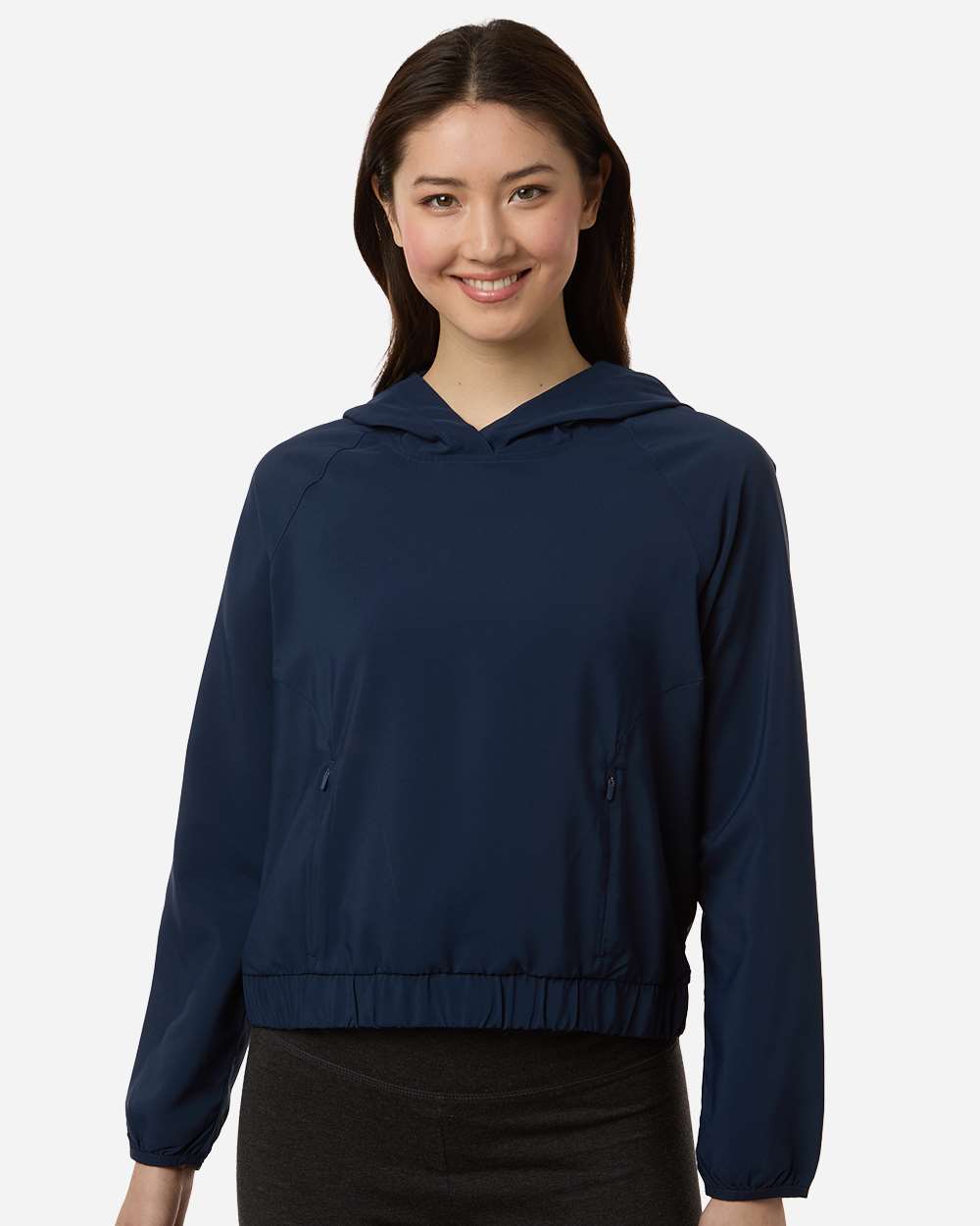 Classic Navy Women's UltraUVP Shoreline Long Sleeve Hooded Pullover - CE520LW plain
