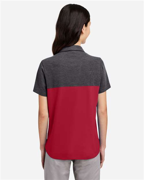 Classic Red/ Carbon Heather Women's Fusion ChromaSoft™ Colorblock Polo - CE112CW