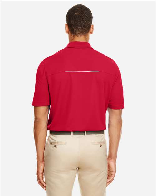 Classic Red Men&#39;s Radiant Performance Piqué Polo with Reflective Piping - 88181R