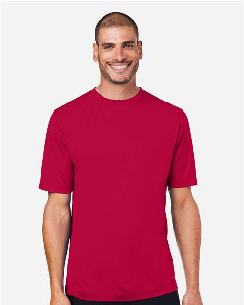 Left View of Classic Red Unisex Capital Performance T-Shirt - CE10