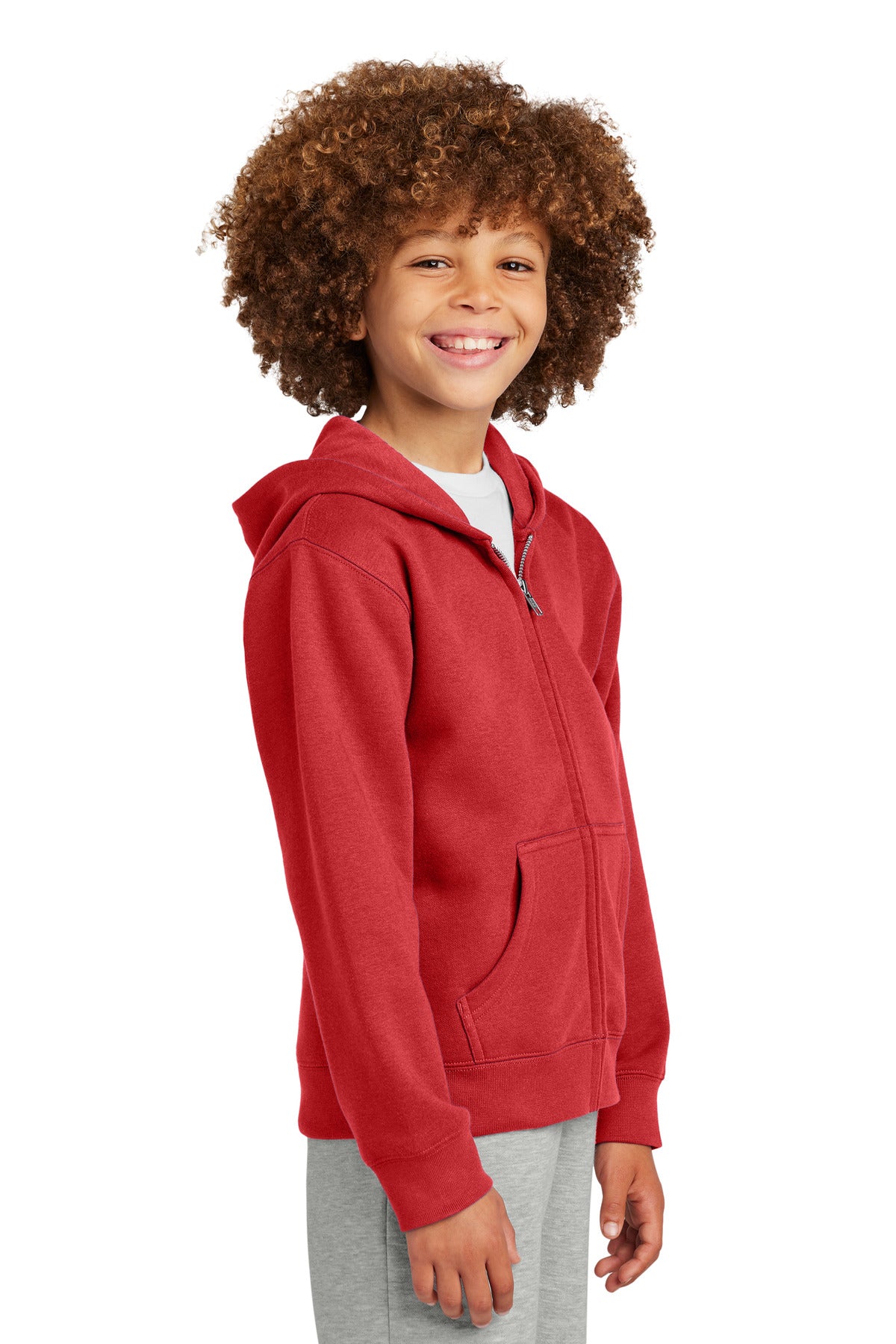 ClassicRed District Youth V.I.T. Fleece Full-Zip Hoodie DT6102Y