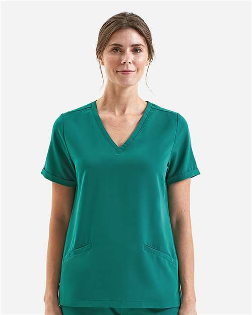 Clean Green Women's Invincible V-Neck Stretch Scrub Top - NN310