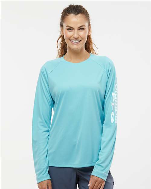 Clear Blue/ White Women&#39;s PFG Tidal Tee™ II Long Sleeve - 212485