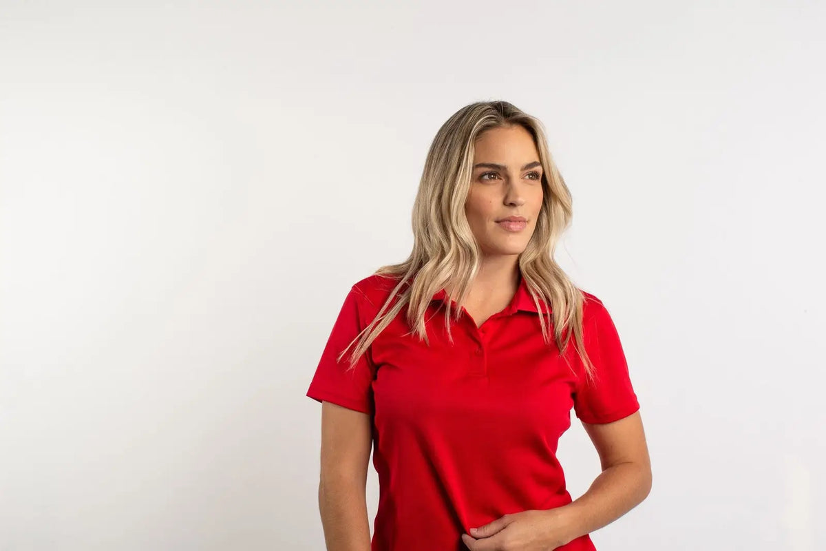 Clique Lqk00021 Ice Pique Womens Tech Polo - Red