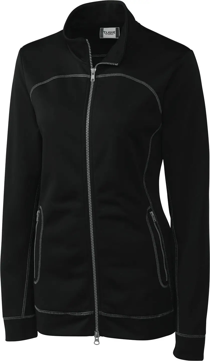 Clique Lqk00030 Helsa Performance Womens Full Zip Knit Jacket - Black - Ladies Xs