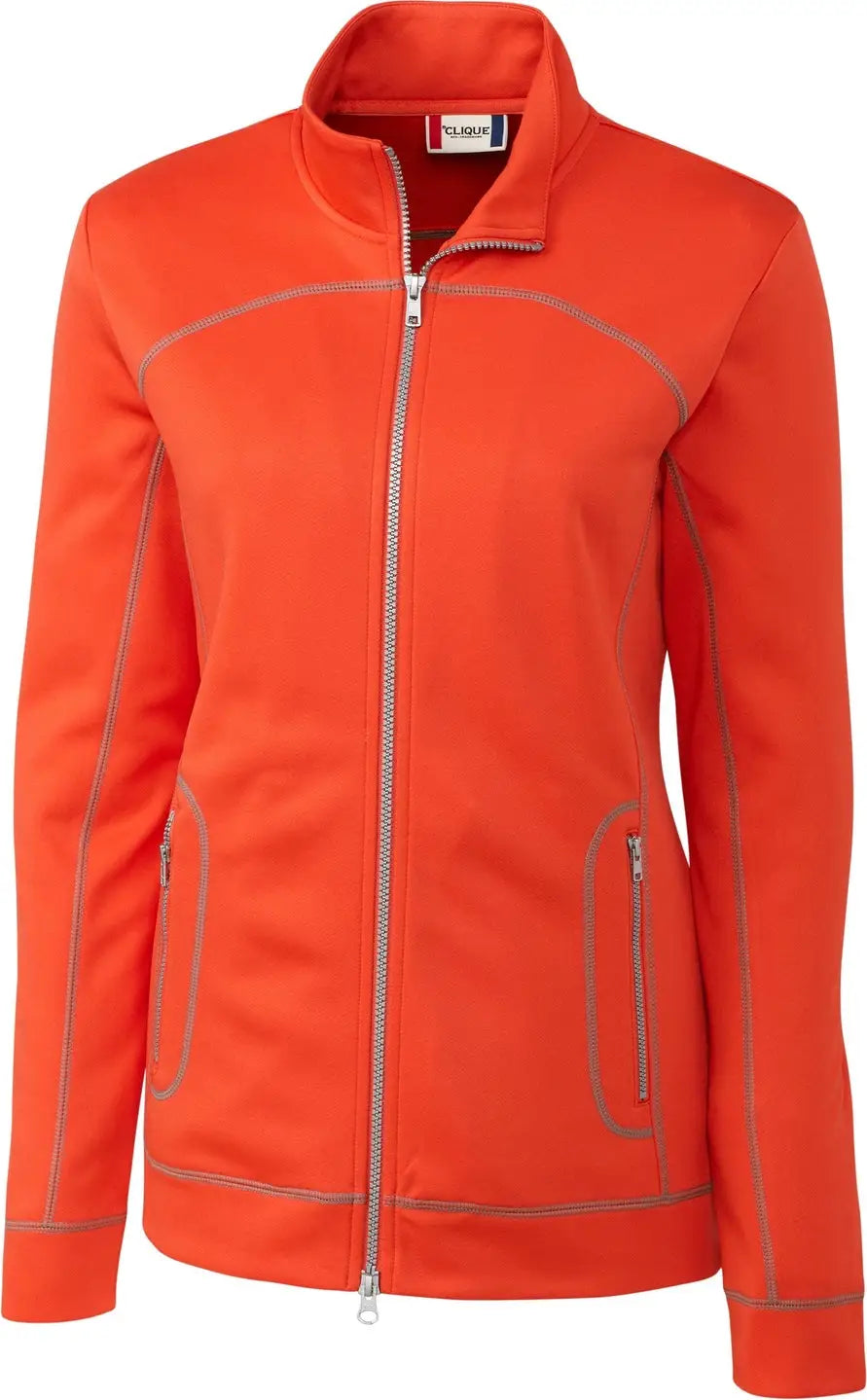 Clique Lqk00030 Helsa Performance Womens Full Zip Knit Jacket - Blood Orange - Ladies Xs