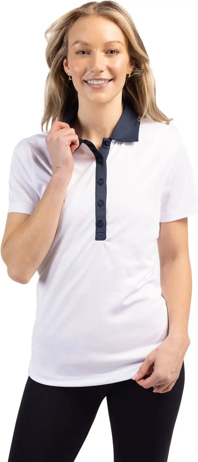 Clique Lqk00041 Parma Colorblock Tech Jersey Womens Polo - White Navy - White/navy / Ladies Xs