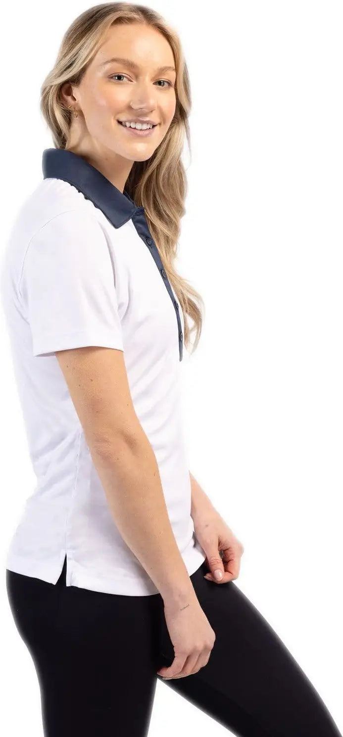 Clique Lqk00041 Parma Colorblock Tech Jersey Womens Polo - White Navy
