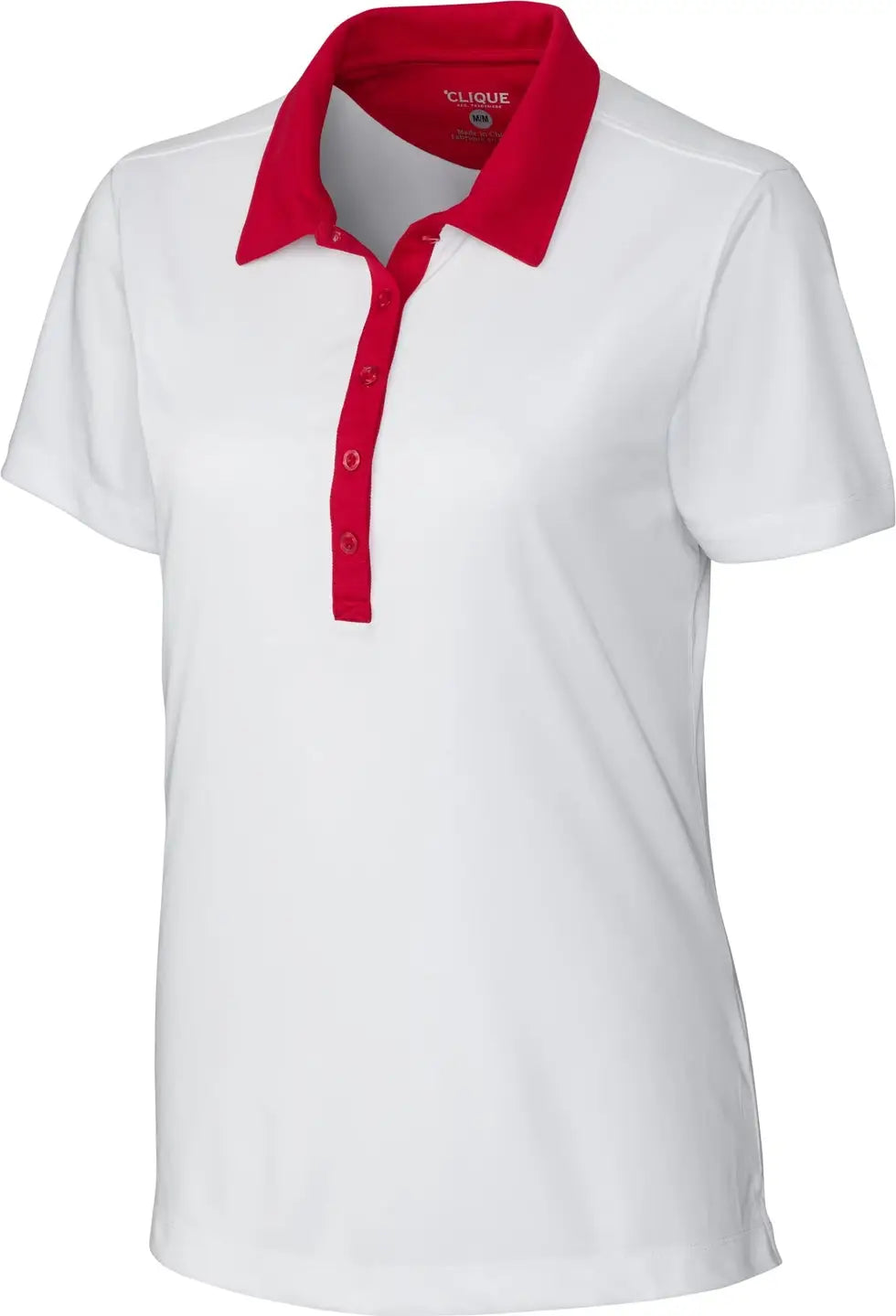 Clique Lqk00041 Parma Colorblock Tech Jersey Womens Polo - White Red - White/red / Ladies Xs