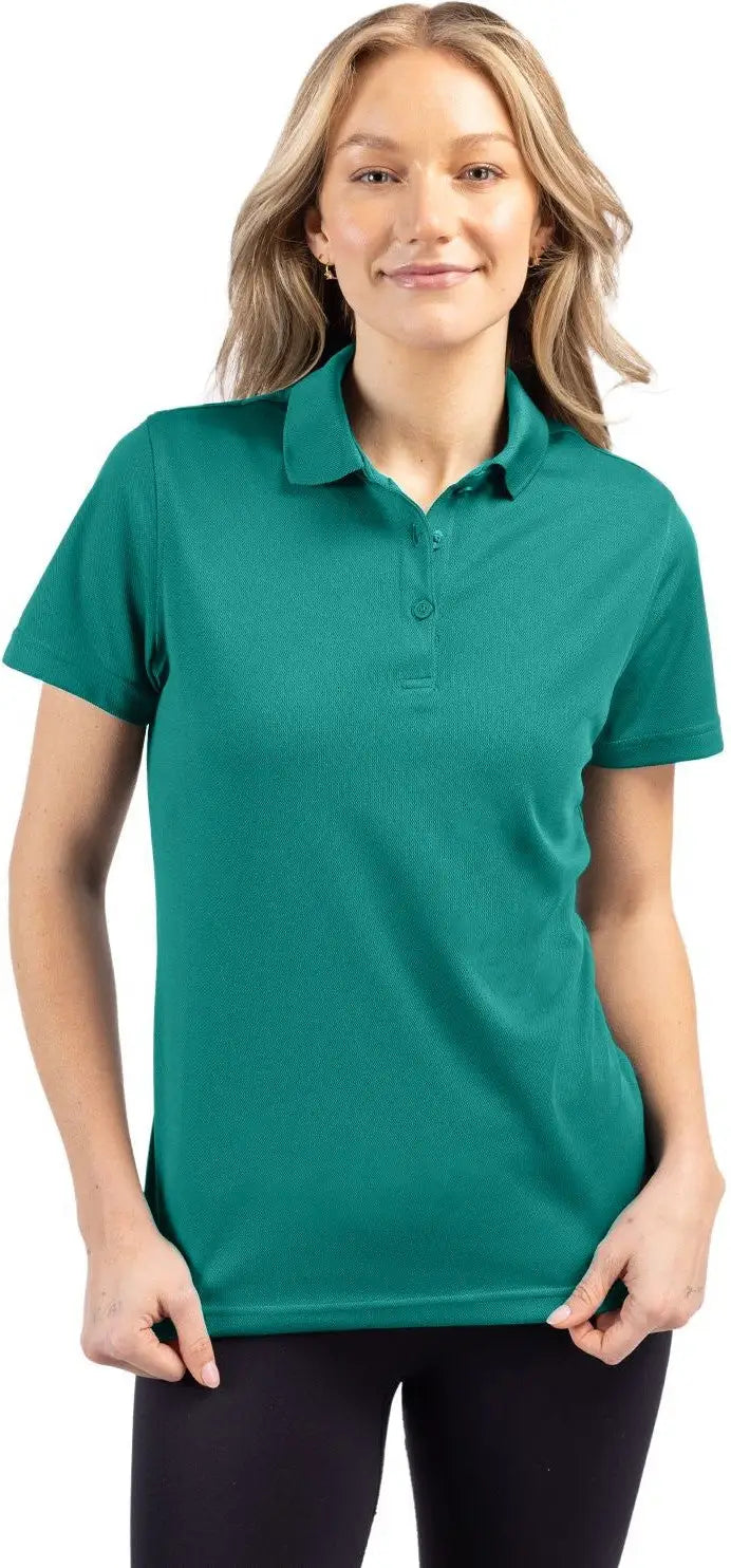 Clique Lqk00063 Spin Eco Performance Pique Womens Polo - Teal Green - Ladies Xs