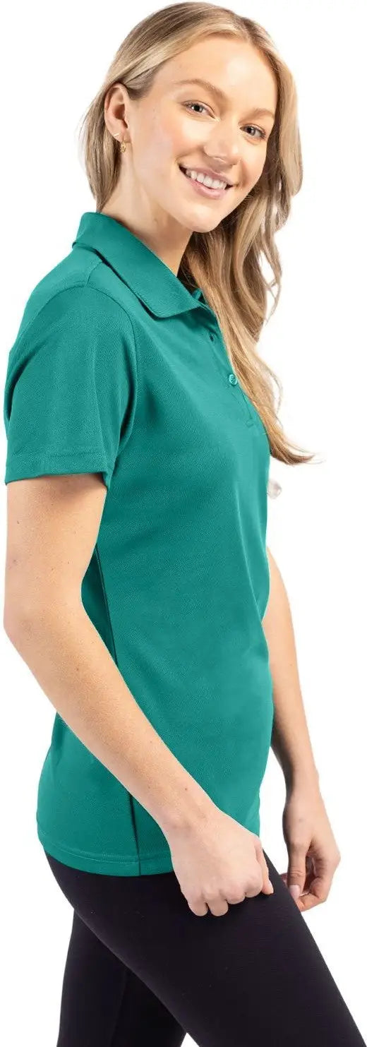 Clique Lqk00063 Spin Eco Performance Pique Womens Polo - Teal Green
