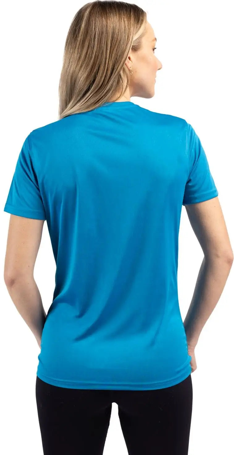Clique Lqk00064 Spin Eco Performance Jersey Short Sleeve Womens Tee - Ocean Blue