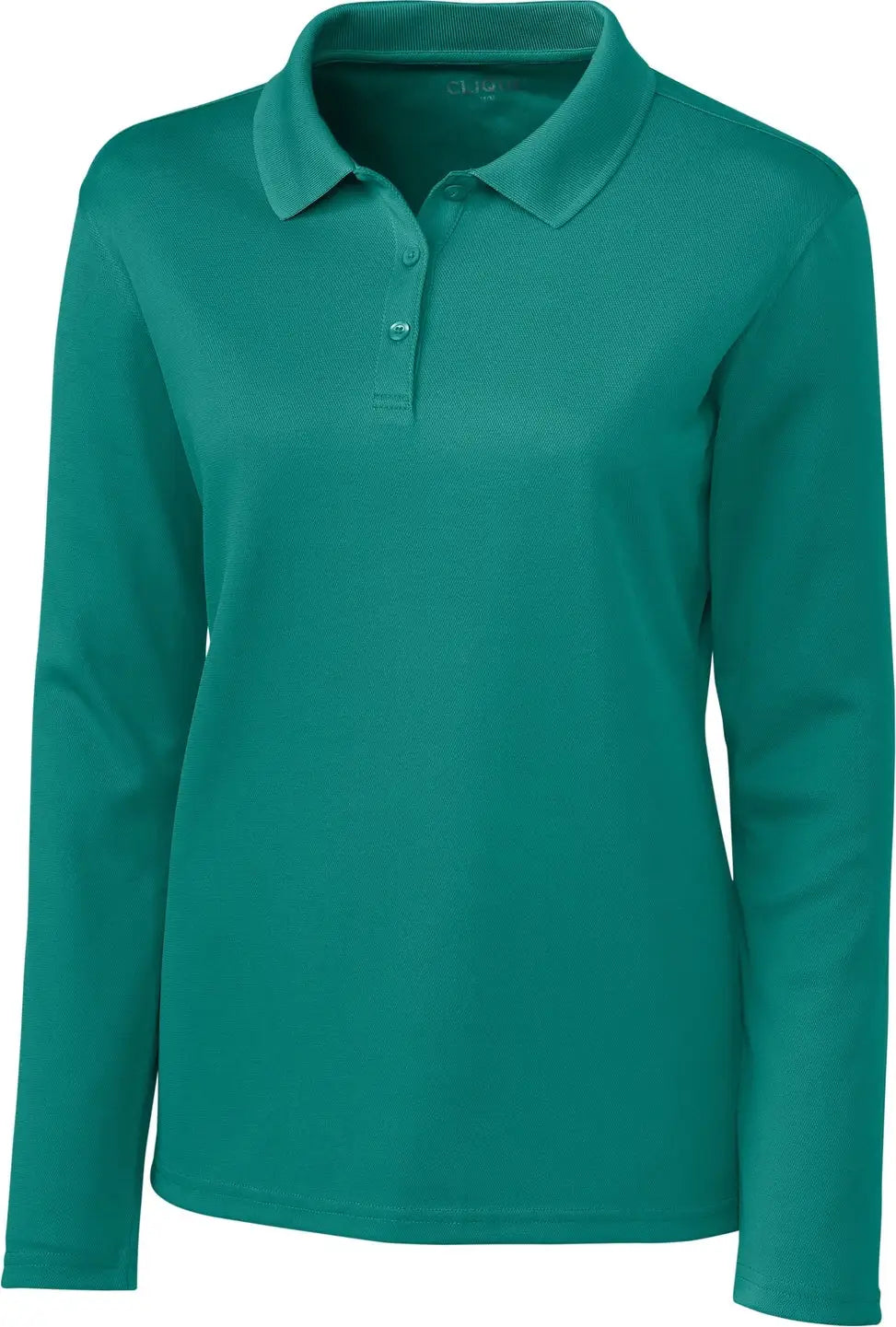 Clique Lqk00066 Spin Eco Performance Pique Long Sleeve Womens Polo - Teal Green - Ladies Xs