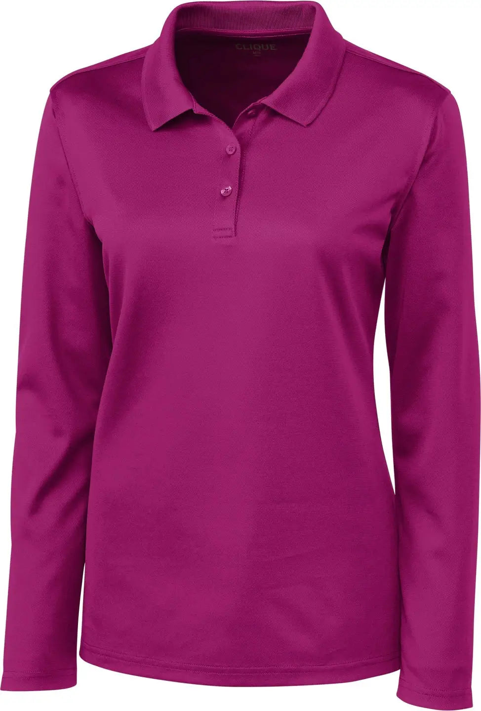 Clique Lqk00066 Spin Eco Performance Pique Long Sleeve Womens Polo - Gala Pink - Ladies Xs