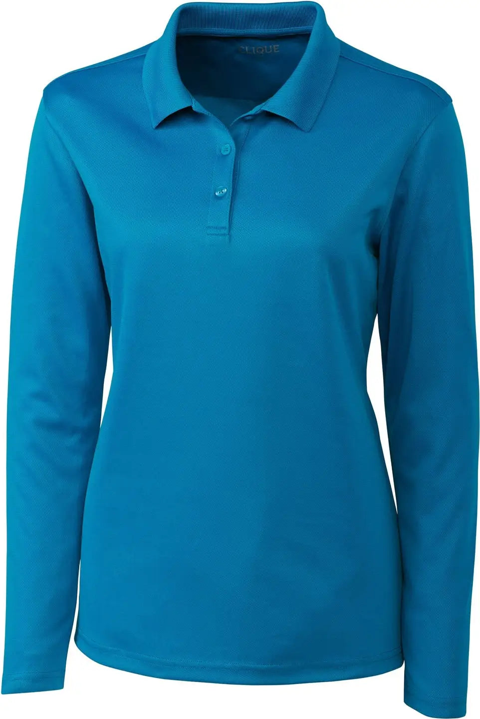 Clique Lqk00066 Spin Eco Performance Pique Long Sleeve Womens Polo - Ocean Blue - Ladies Xs