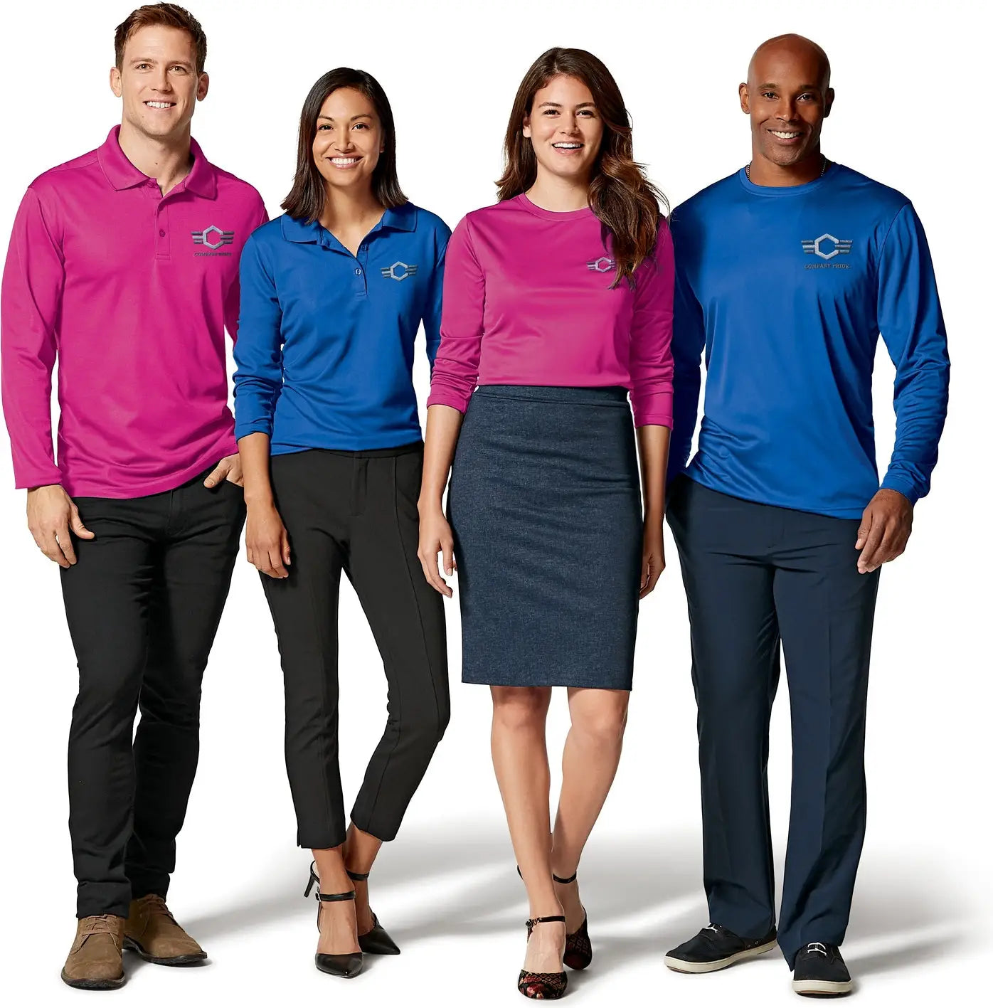 Clique Lqk00066 Spin Eco Performance Pique Long Sleeve Womens Polo - Tour Blue - Ladies Xs