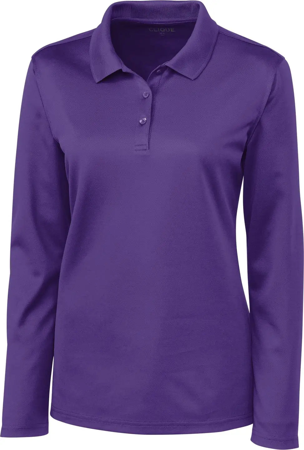 Clique Lqk00066 Spin Eco Performance Pique Long Sleeve Womens Polo - Royal Purple - Ladies Xs