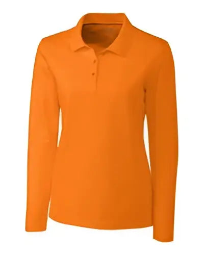 Clique Lqk00066 Spin Eco Performance Pique Long Sleeve Womens Polo - Hi-vis Orange