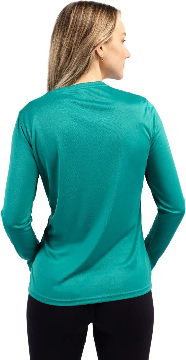Clique Lqk00067 Spin Eco Performance Long Sleeve Womens Tee Shirt - Teal Green