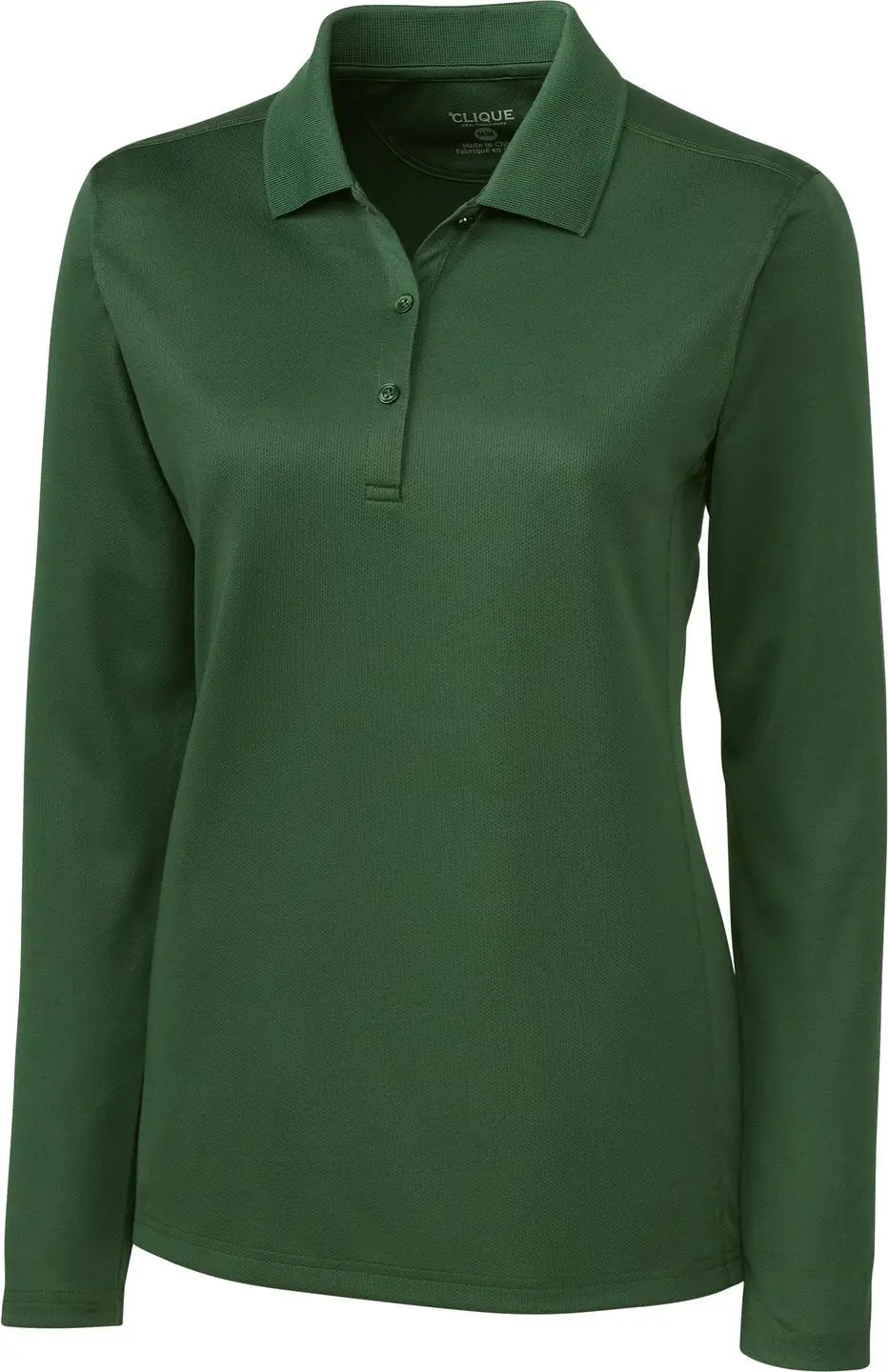 Clique Lqk00068 Ice Pique Womens Long Sleeve Tech Polo - Bottle Green - Ladies Xs