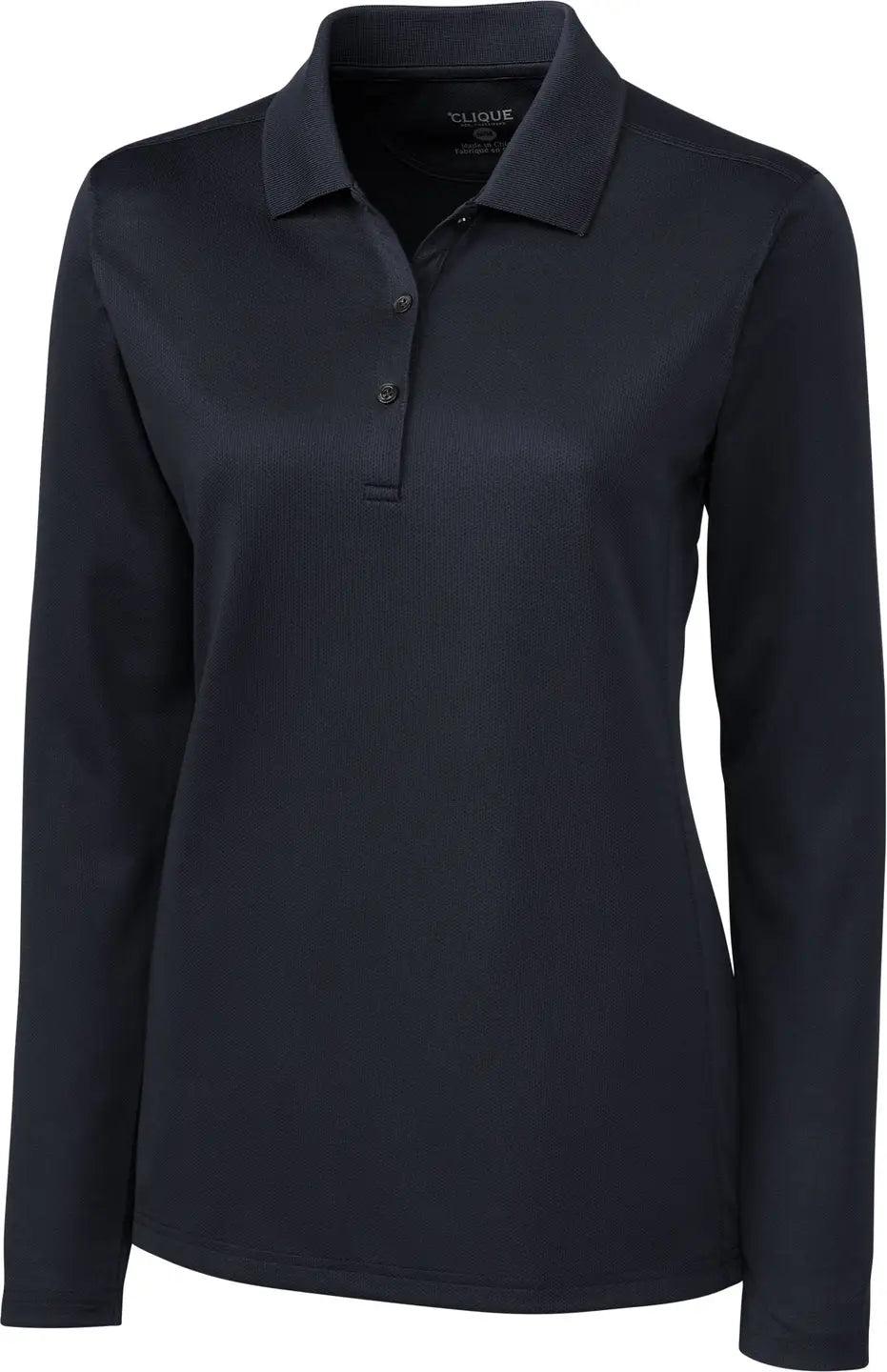 Clique Lqk00068 Ice Pique Womens Long Sleeve Tech Polo - Dark Navy - Ladies Xs