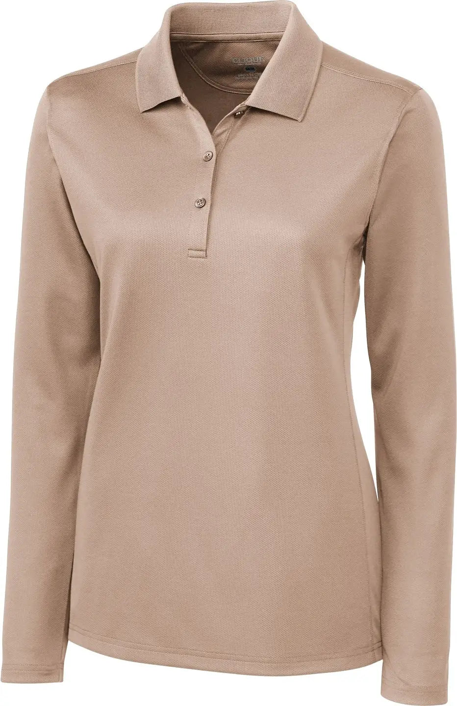 Clique Lqk00068 Ice Pique Womens Long Sleeve Tech Polo - Light Beige - Ladies Xs