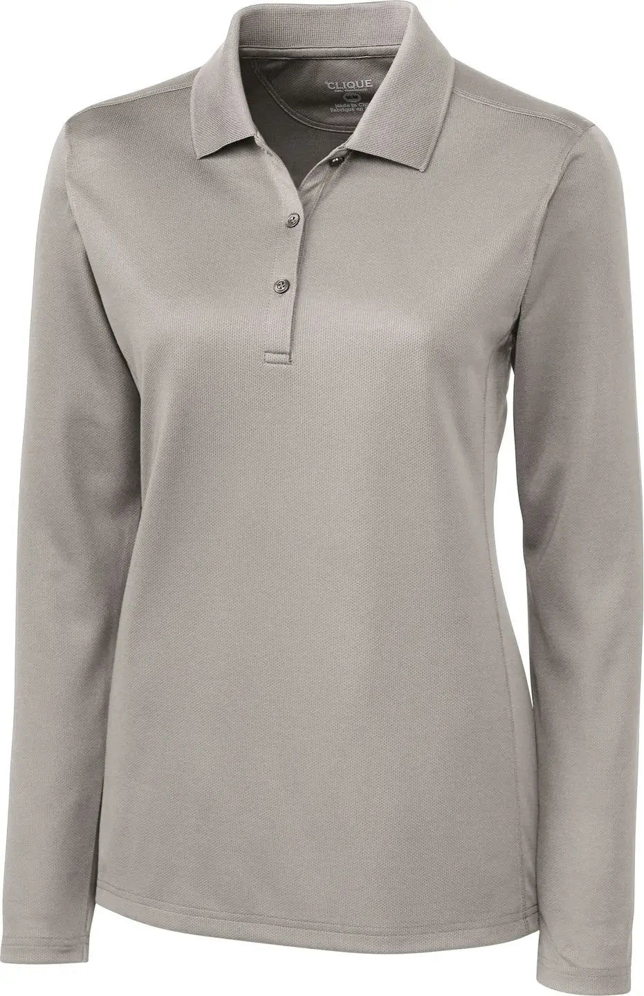 Clique Lqk00068 Ice Pique Womens Long Sleeve Tech Polo - Silver - Ladies Xs