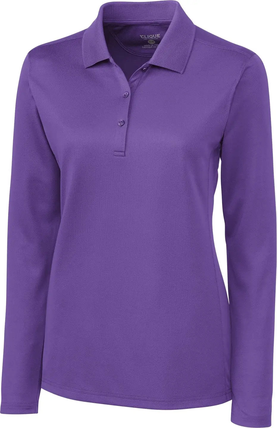 Clique Lqk00068 Ice Pique Womens Long Sleeve Tech Polo - Valor - Ladies Xs