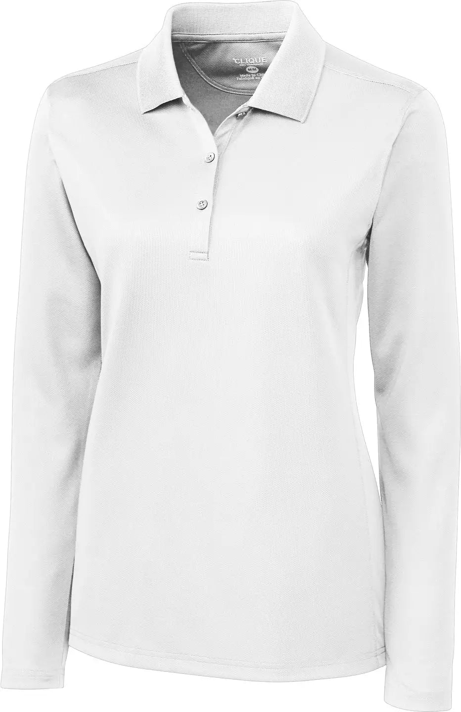 Clique Lqk00068 Ice Pique Womens Long Sleeve Tech Polo - White