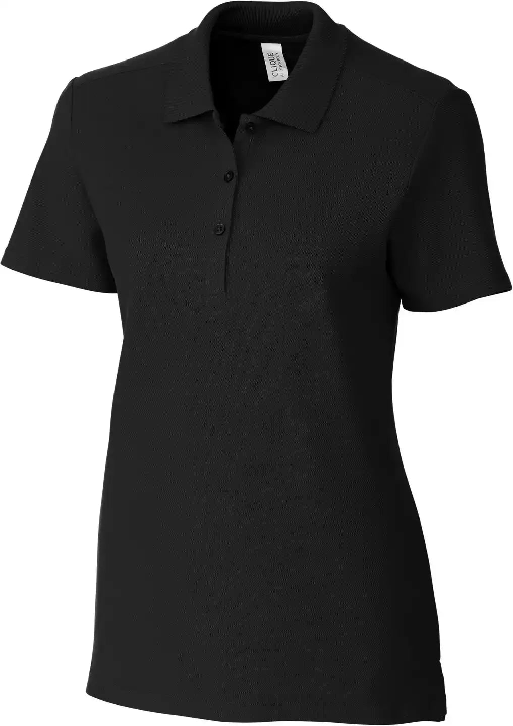 Clique Lqk00069 Addison All Cotton Pique Short Sleeve Womens Polo - Black
