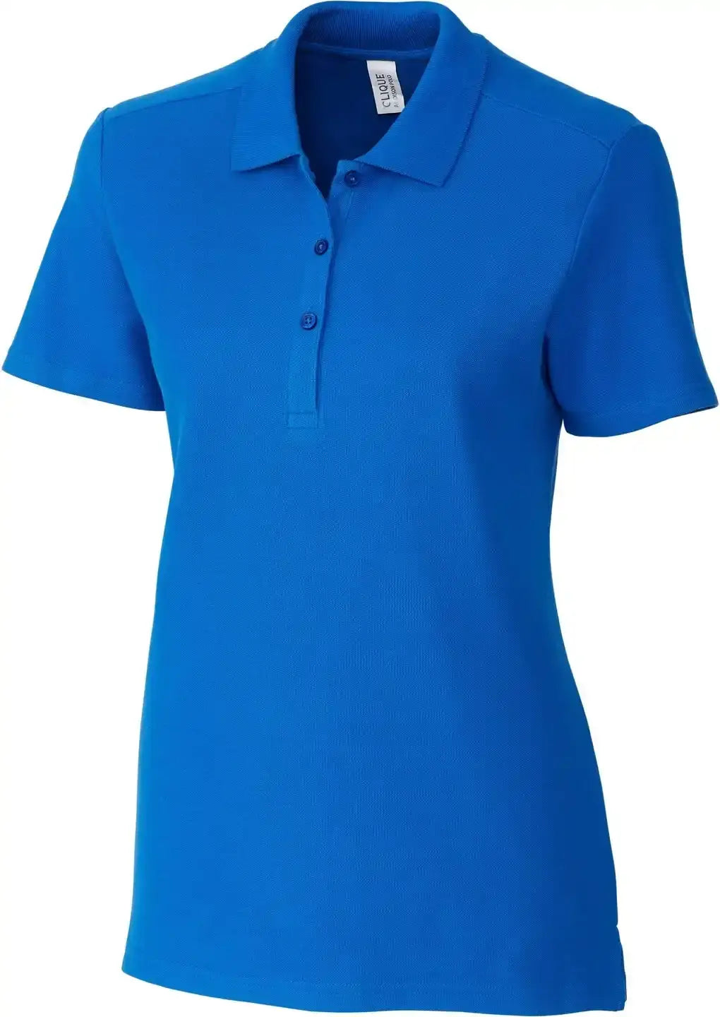 Clique Lqk00069 Addison All Cotton Pique Short Sleeve Womens Polo - Royal Blue