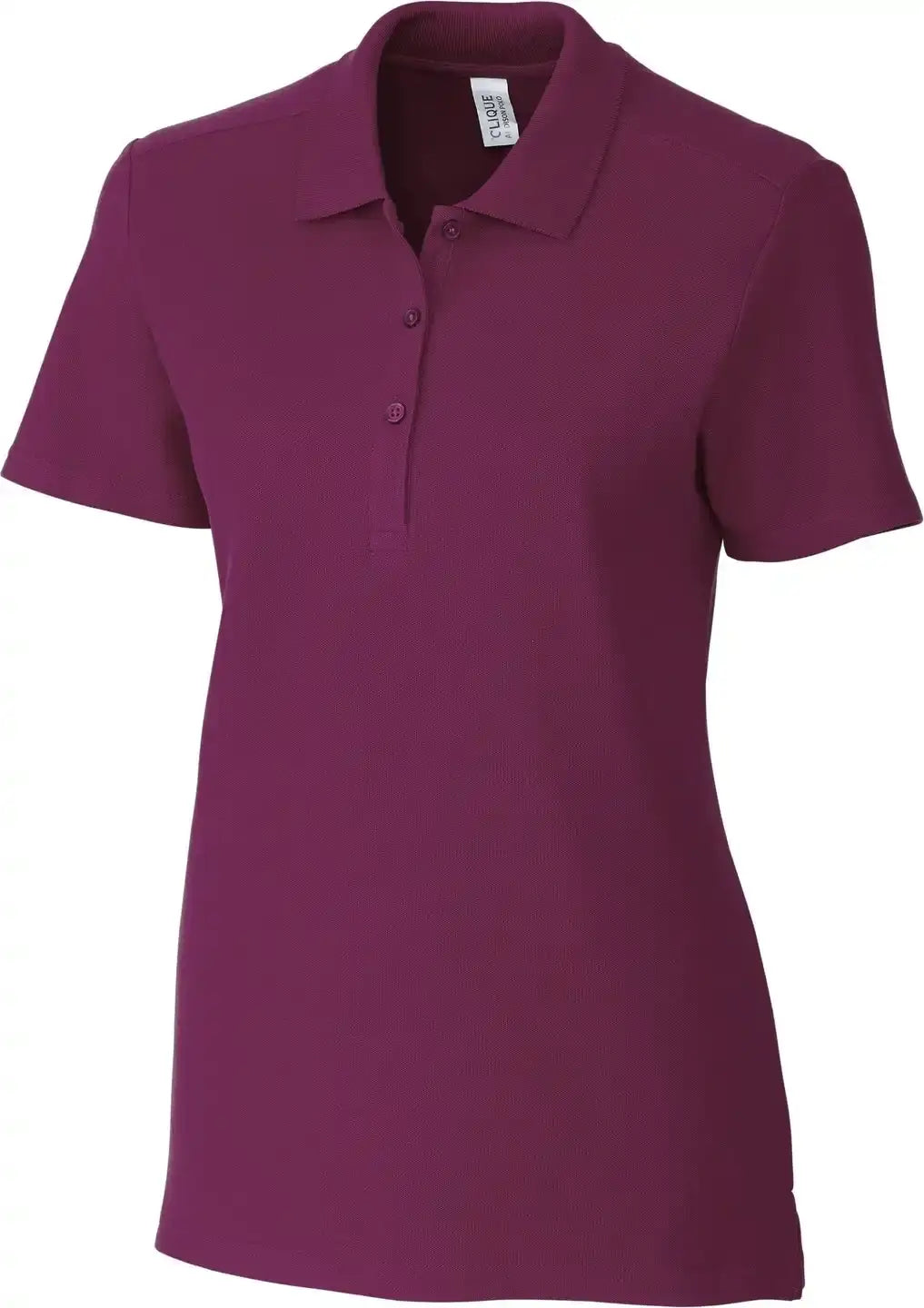 Clique Lqk00069 Addison All Cotton Pique Short Sleeve Womens Polo - Bordeaux