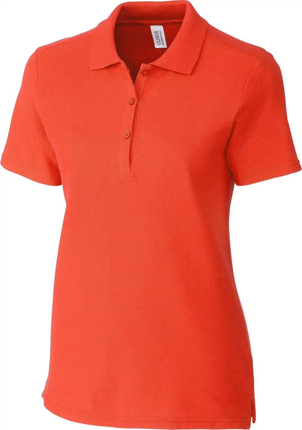 Clique Lqk00069 Addison All Cotton Pique Short Sleeve Womens Polo - Blood Orange / Xs