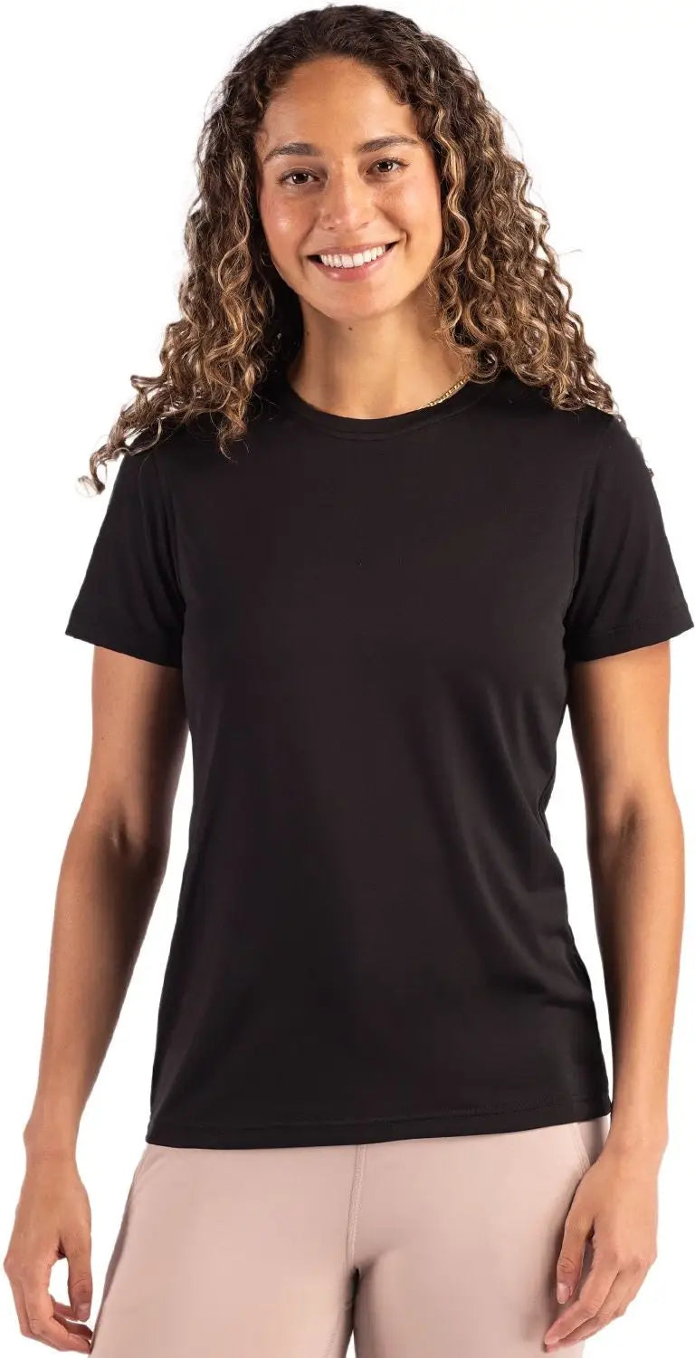 Clique Lqk00077 Charge Active Womens Short Sleeve Tee - Black - Ladies Xs