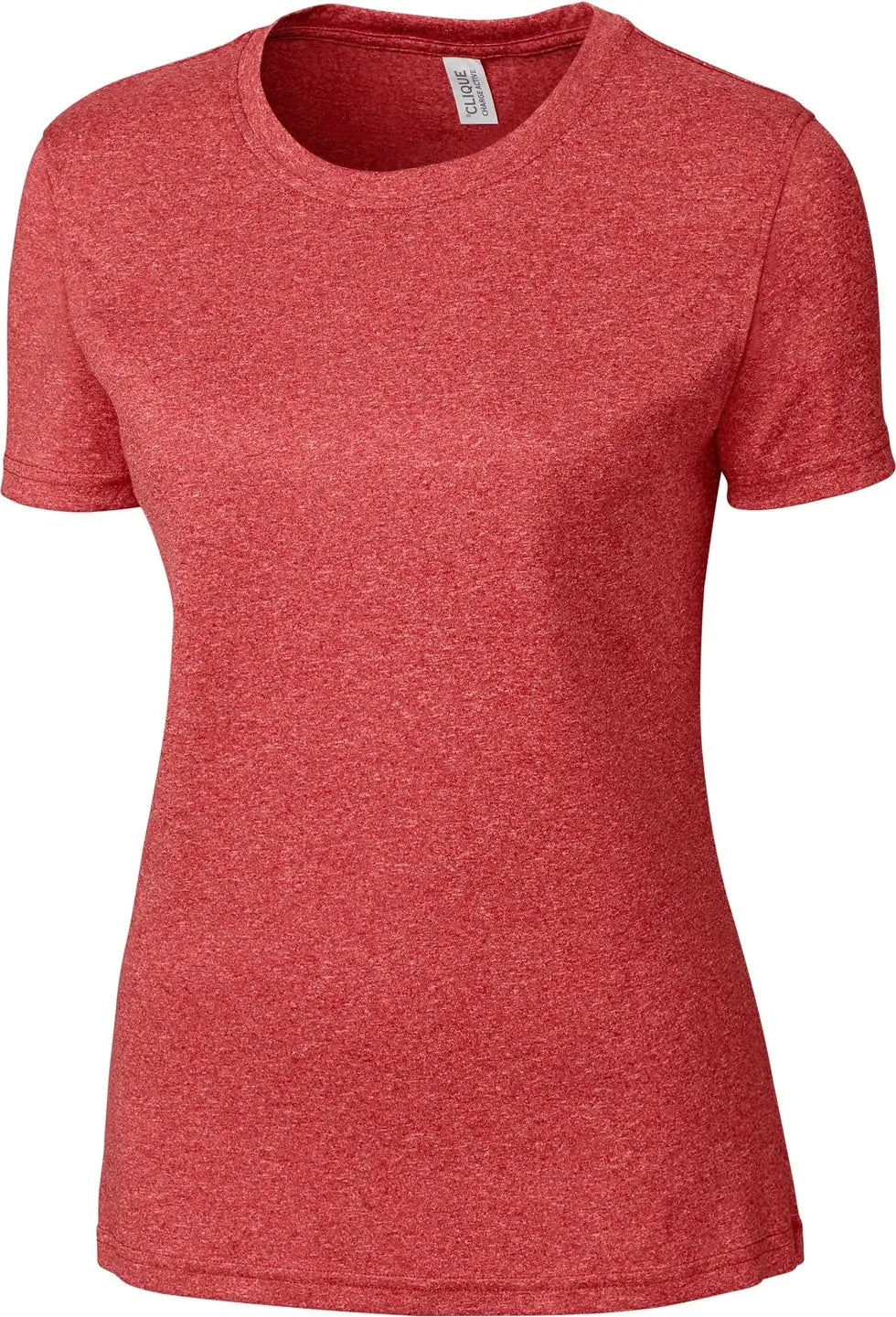 Clique Lqk00077 Charge Active Womens Short Sleeve Tee - Cardinal Red Heather - Ladies Xs