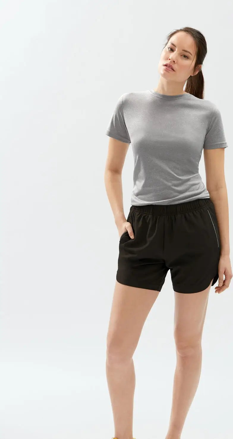 Clique Lqk00077 Charge Active Womens Short Sleeve Tee - Light Gray Heather