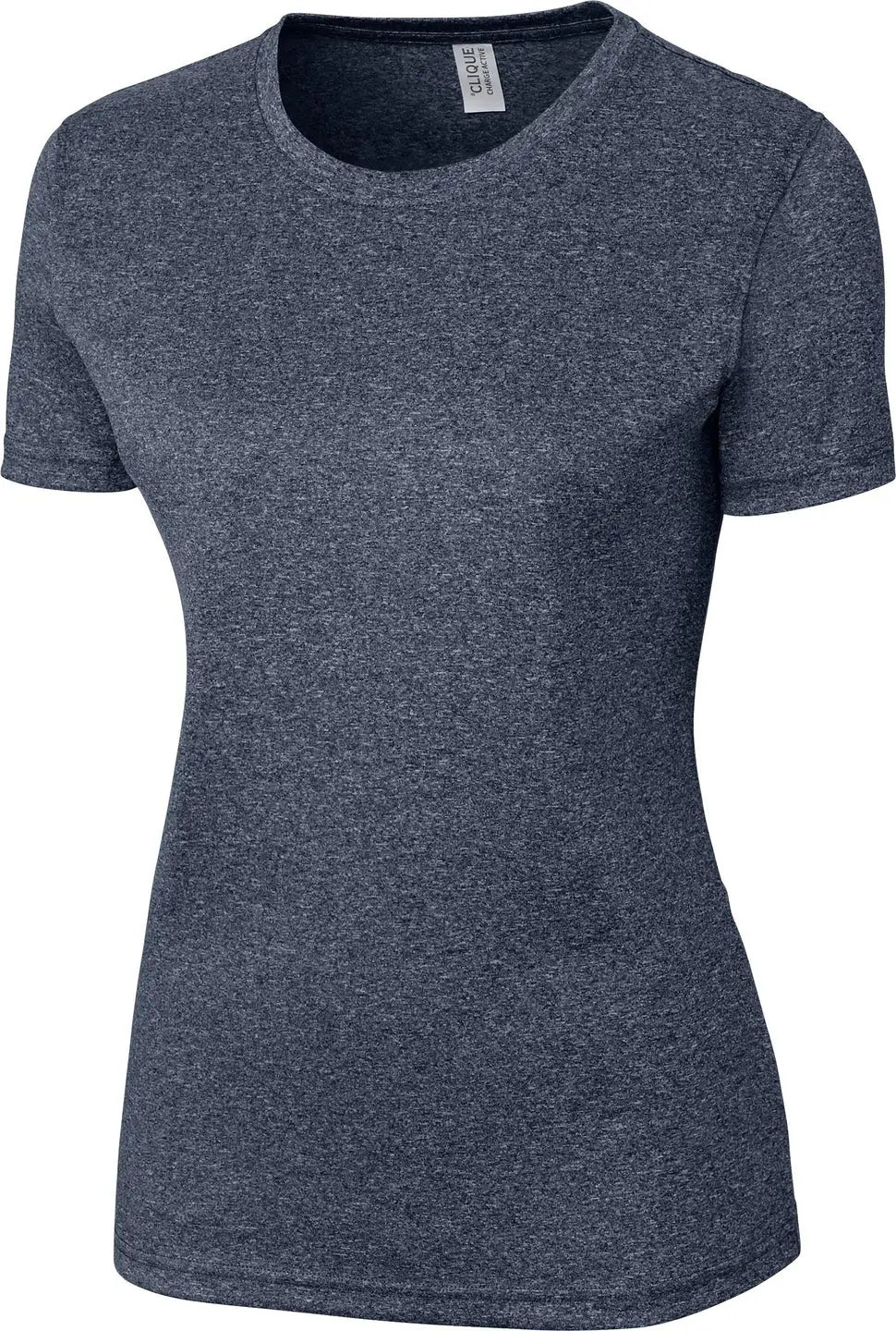 Clique Lqk00077 Charge Active Womens Short Sleeve Tee - Navy Heather - Ladies Xs